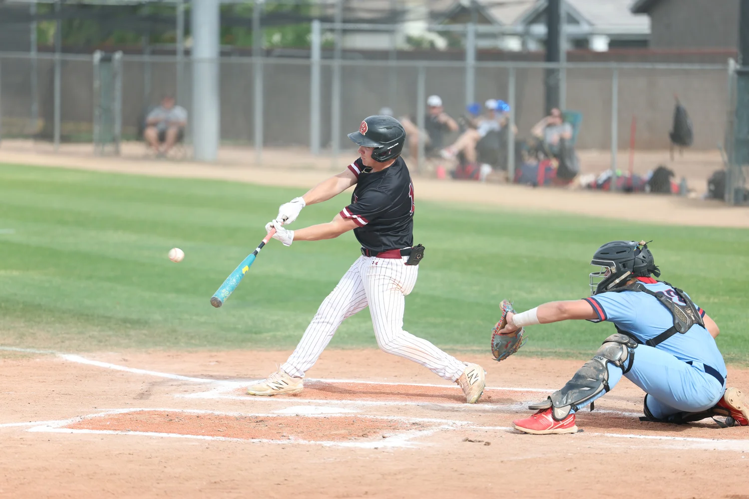 Swinging the bat at the ball