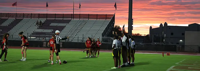 DRHS Flag Football at sunset