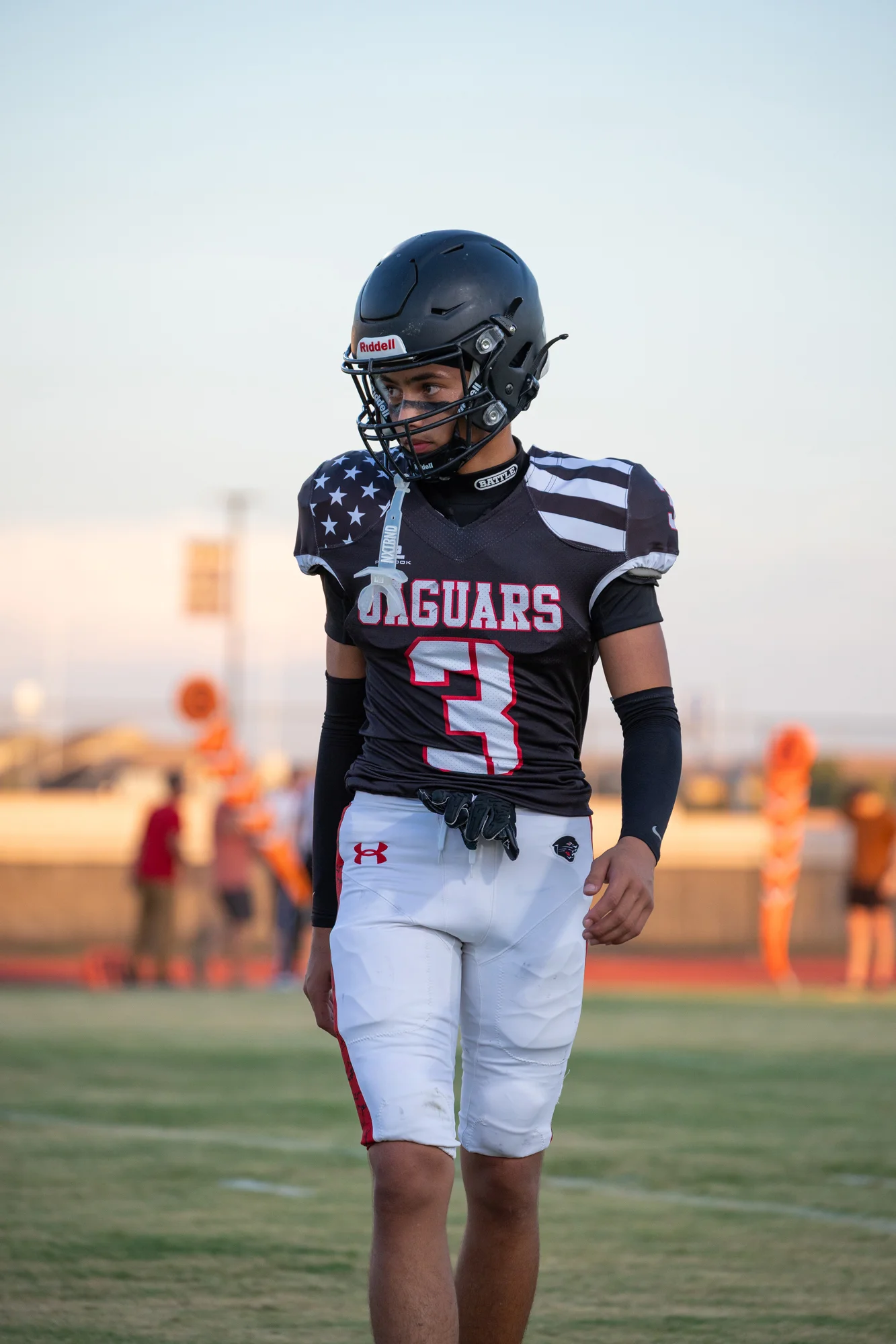 DRHS Football Player Focused