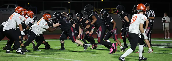 Football defense set and ready