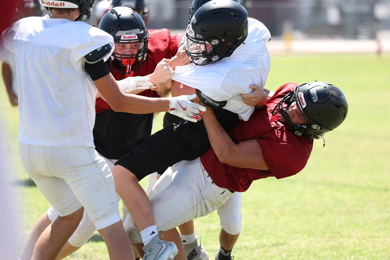 LB making the stop against the RB