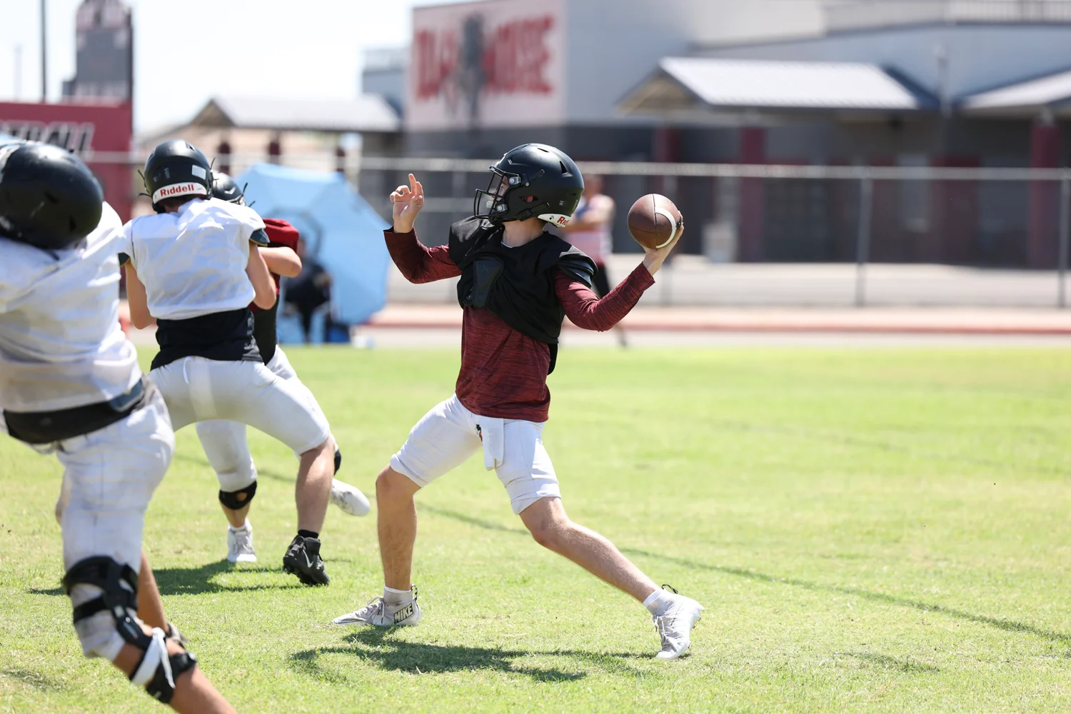 QB throwing the ball down field