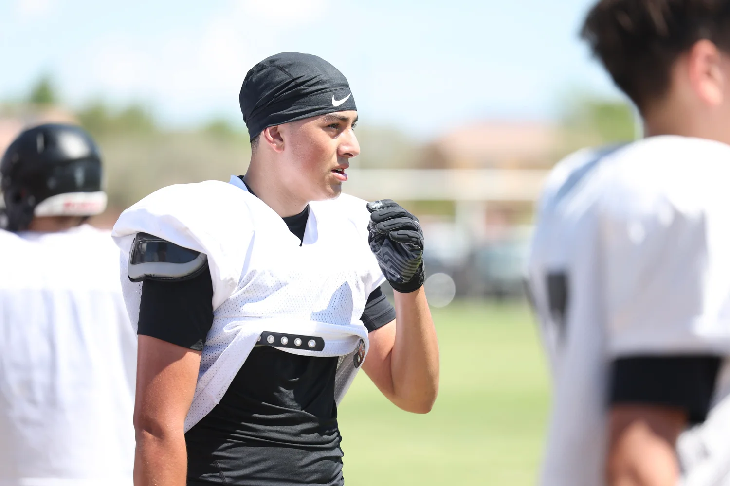 Player watching the scrimmage